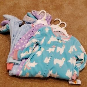 Lot of 3 Carter's Fleece Pajamas